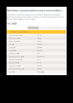 Tömörítők kotrógépekhez Epiroc HC 450 