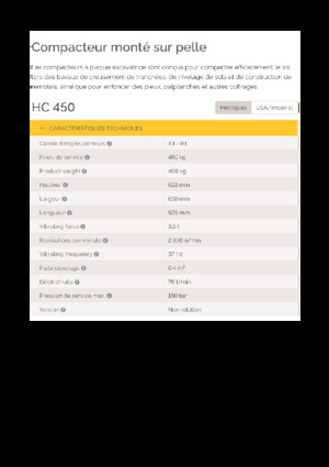 Tömörítők kotrógépekhez Epiroc HC 450 