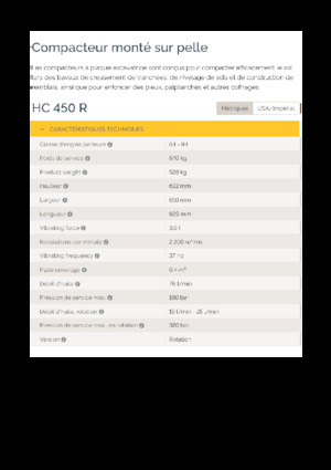 Tömörítők kotrógépekhez Epiroc HC 450 R 