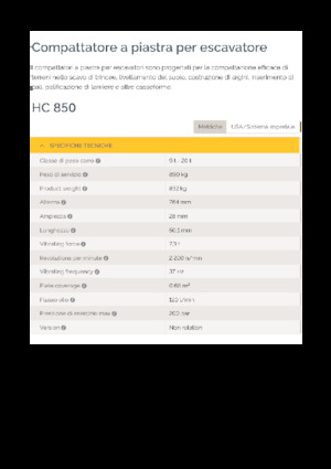 Tömörítők kotrógépekhez Epiroc HC 850 