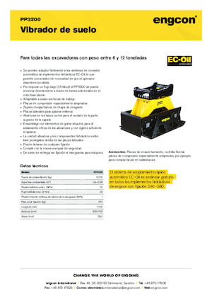 Tömörítők kotrógépekhez engcon PP3200