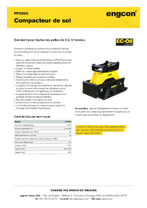Tömörítők kotrógépekhez engcon PP3200