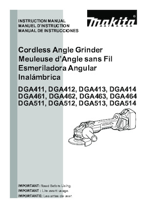 Vezetéknélküli sarokcsiszolók Makita DGA513RTX1