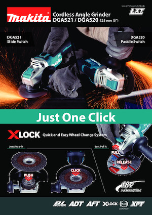 Vezetéknélküli sarokcsiszolók Makita DGA521 