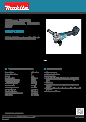Vezetéknélküli sarokcsiszolók Makita GA013GZ 