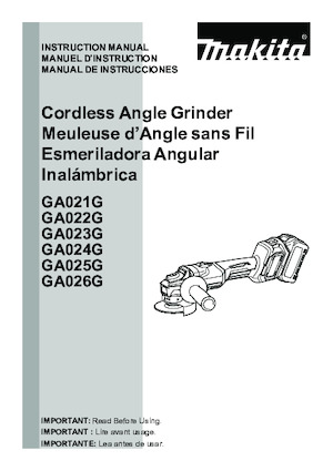 Vezetéknélküli sarokcsiszolók Makita GA023GM102