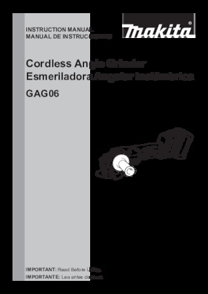 Vezetéknélküli sarokcsiszolók Makita GAG06Z