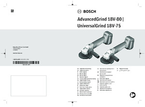 Vezetéknélküli sarokcsiszolók Bosch UniversalGrind 18V-75
