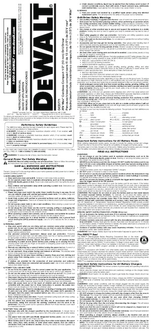 Vezetéknélküli fúrók és csavarbehajtók DEWALT DCD771C2