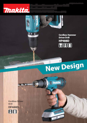 Vezetéknélküli fúrók és csavarbehajtók Makita DF488D