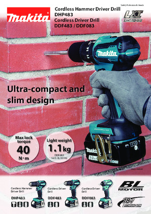 Vezetéknélküli fúrók és csavarbehajtók Makita DHP483 