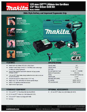 Vezetéknélküli fúrók és csavarbehajtók Makita FD06Z 