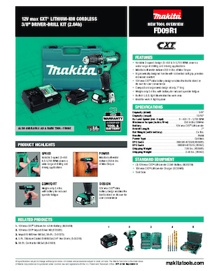 Vezetéknélküli fúrók és csavarbehajtók Makita FD09Z