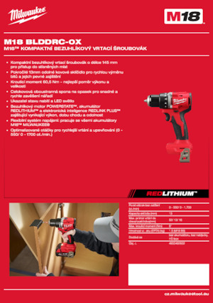 Vezetéknélküli fúrók és csavarbehajtók Milwaukee M18 BLDDRC-0X