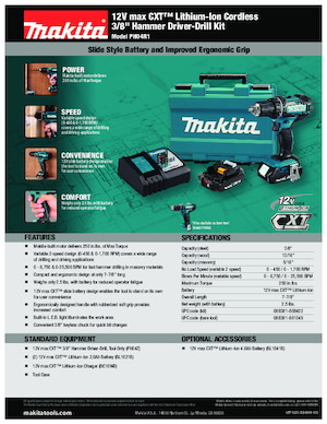 Vezetéknélküli fúrók és csavarbehajtók Makita PH04R1 