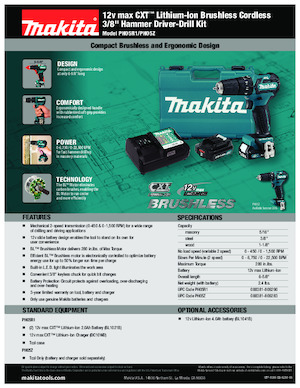 Vezetéknélküli fúrók és csavarbehajtók Makita PH05Z