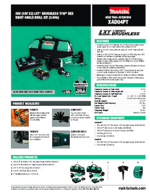 Vezetéknélküli fúrók és csavarbehajtók Makita XAD04PT