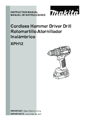 Vezetéknélküli fúrók és csavarbehajtók Makita XPH12Z
