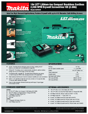 Vezetéknélküli fúrók és csavarbehajtók Makita XSF04Z