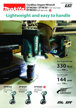 Vezetéknélküli ütvecsavarozók és csavarkulcsok Makita DTW300 