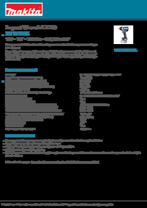 Vezetéknélküli ütvecsavarozók és csavarkulcsok Makita DTW701Z