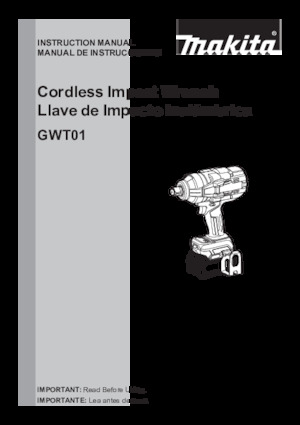 Vezetéknélküli ütvecsavarozók és csavarkulcsok Makita GWT01D