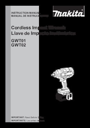 Vezetéknélküli ütvecsavarozók és csavarkulcsok Makita GWT02Z