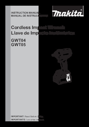 Vezetéknélküli ütvecsavarozók és csavarkulcsok Makita GWT04D