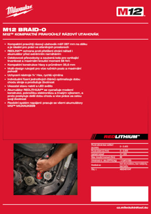 Vezetéknélküli ütvecsavarozók és csavarkulcsok Milwaukee M12 BRAID-0