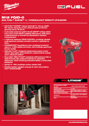 Vezetéknélküli ütvecsavarozók és csavarkulcsok Milwaukee M12 FQID-0