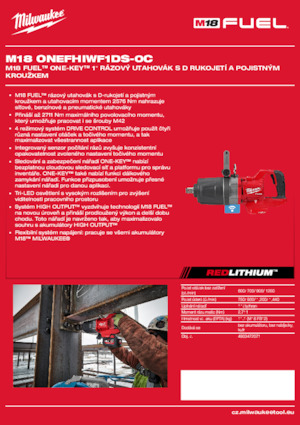 Vezetéknélküli ütvecsavarozók és csavarkulcsok Milwaukee M18 ONEFHIWF1DS-0C