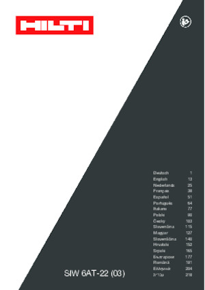 Vezetéknélküli ütvecsavarozók és csavarkulcsok Hilti SIW 6AT-22