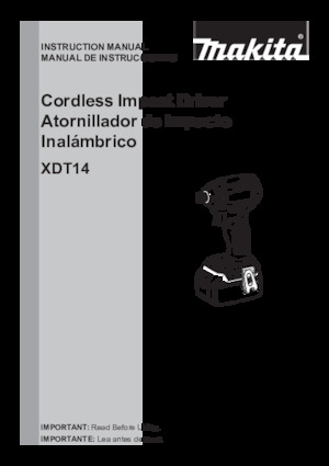Vezetéknélküli ütvecsavarozók és csavarkulcsok Makita XDT14Z