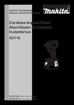 Vezetéknélküli ütvecsavarozók és csavarkulcsok Makita XDT16Z 
