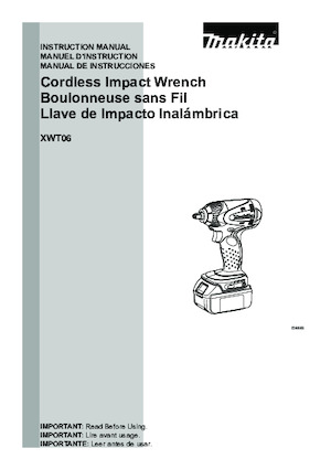 Vezetéknélküli ütvecsavarozók és csavarkulcsok Makita XWT06