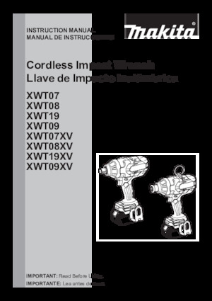 Vezetéknélküli ütvecsavarozók és csavarkulcsok Makita XWT19Z
