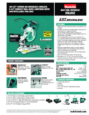 Vezetéknélküli gérvágók Makita XSL05Z