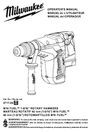 Vezetéknélküli fúrókalapácsok Milwaukee 2717-20
