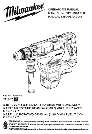 Vezetéknélküli fúrókalapácsok Milwaukee 2718-20