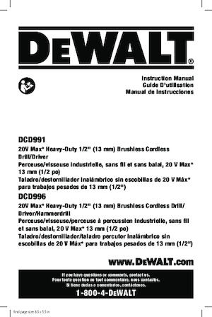 Vezetéknélküli fúrókalapácsok DEWALT DCD996P2
