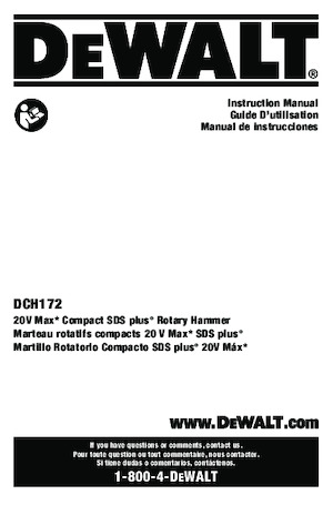 Vezetéknélküli fúrókalapácsok DEWALT DCH172B