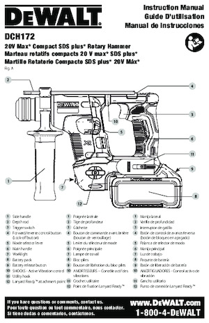 Vezetéknélküli fúrókalapácsok DEWALT DCH172D2