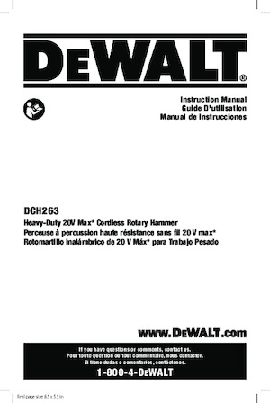 Vezetéknélküli fúrókalapácsok DEWALT DCH263B
