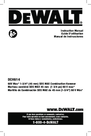 Vezetéknélküli fúrókalapácsok DEWALT DCH614B