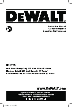 Vezetéknélküli fúrókalapácsok DEWALT DCH733B