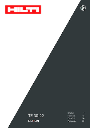 Vezetéknélküli fúrókalapácsok Hilti TE 30-22