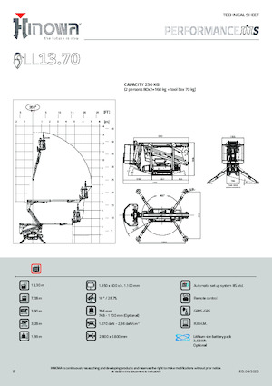 Lánctalpas töretőgémes munkaállványok Hinowa Lightlift 13.70 Performance IIIS
