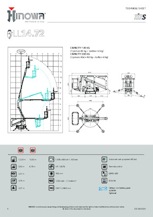 Lánctalpas töretőgémes munkaállványok Hinowa Lightlift 14.72 IIIS