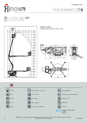Lánctalpas töretőgémes munkaállványok Hinowa Lightlift 17.75 Performance IIIS MK3
