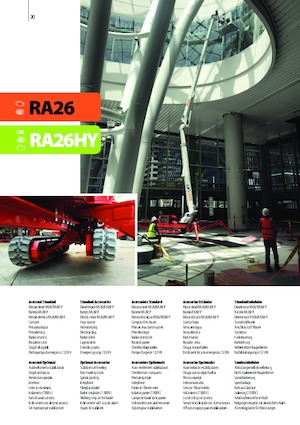 Lánctalpas töretőgémes munkaállványok Easy Lift RA26HY